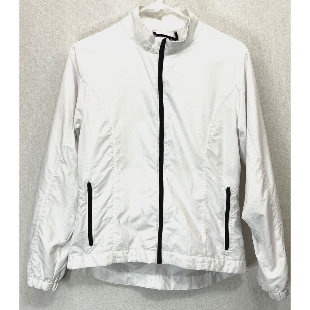 FOOTJOY Golf FJ Jacket Womens Small White Long Sleeves Windbreaker Walking Coat